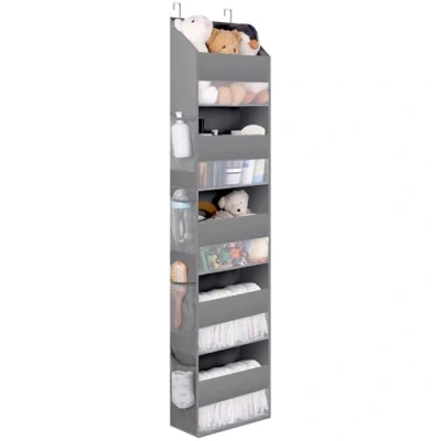 Image of GRANNY SAYS 5 Shelf Hanging Storage Pockets, Pack of 1 Back Door Organiser Storage, Behind Organizer for Bedroom Living Room, Dark Grey Overdoor Bathroom