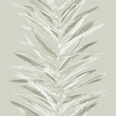 Image of Dhara Leaf Stripe Wallpaper Olive Green Muriva 191502