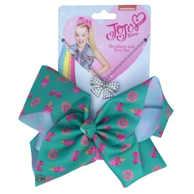 Image of JoJo Siwa 20 cm Signature Dessert Green Bow with Necklace