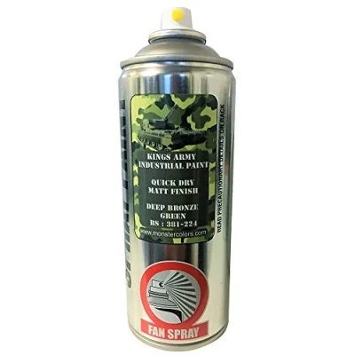 Image of Kings Army Deep Bronze Green Bs 381 224 Military Matt Spray Paint 400ml Vehicle Paint, Airsoft, Paintball, Model Maker Fishing