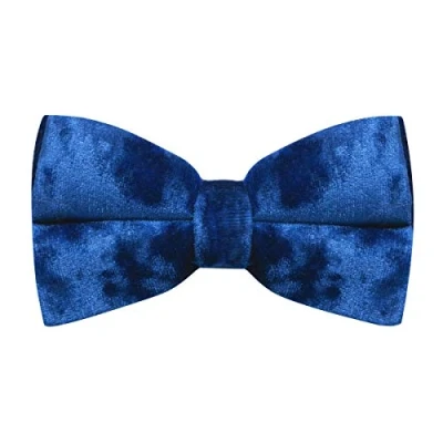 Image of King &amp; Priory Luxury Blue Crushed Velvet Pre Tied Bow Tie