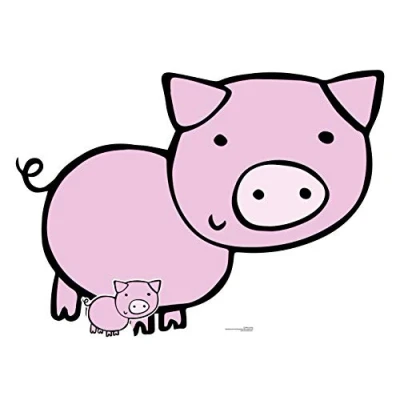 Image of STAR CUTOUTS Cute Pig Ltd SC1444 Farmyard Animal Cardboard Cut Out Perfect for Parties, Events, Table Decorations and Birthdays, Solid, Multicolour