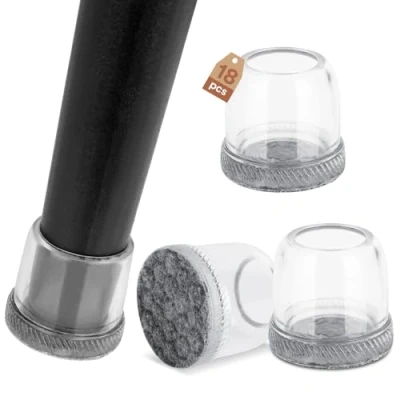 Image of Euqvunn 18pcs Chair Leg Floor Protectors, Protectors for Furniture Legs, Stool Covers with Wrapped Felt, Feet Pads Caps Protecting Floors from Scratches, Fit:19 25mm