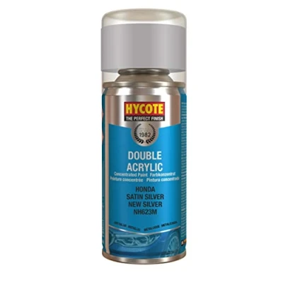 Image of Hycote Double Acrylic Aerosol Car Spray Paint, Honda Satin Silver, 150 ml