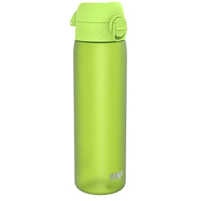 Image of Ion8 Water Bottle, 500 ml/18 oz, Leak Proof, Easy to Open, Secure Lock, Dishwasher Safe, BPA Free, Hygienic Flip Cover, Carry Handle, Fits Cup Holders, Clean, Odour Carbon Neutral, Green