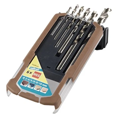 Image of wolfcraft HSS Wood Twist Drill Bit Set &quot;Professional&quot; 6 Pcs. I 7120000 For drilling into very hard woods