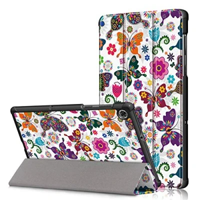 Image of TEYOON Case for Lenovo Tab M10 FHD Plus PU Leather Tri Fold Stand Cover TB X606F X606X (2nd Gen) 10.3 Inch Tablet,butterfly