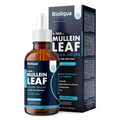 Image of Balance Mullein Leaf Liquid Drops 60ml 2 Month Supply High Strength Vegan 60 Servings Premium Extract 6,000mg per Bottle Sublingual Fast Absorption UK Made (1x Pack)