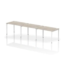 Image of Impulse Bench Single Row 3 Person 1200 White Frame Desk Grey Oak