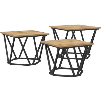 Image of vidaXL Side Tables 3 pcs Artisan Oak Engineered Wood