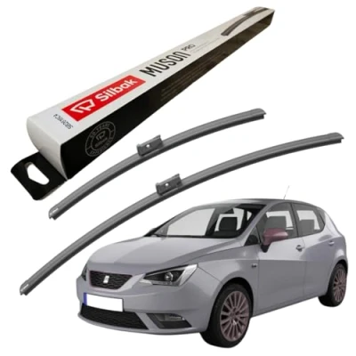 Image of Silbak Windscreen Wipers, fits for SEAT IBIZA (09/2011 05/2017) Front Wiper Blades, 600mm/400mm