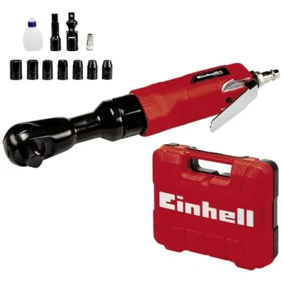 Image of Einhell Compressed Air Ratchet Screwdriver TC PR 68 (Max. 6.3 bar, 114 l/min, Suitable for Attaching and Removing Screws, Including 7 Sockets, Carrying Case, Oil