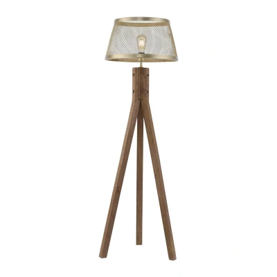 Image of JUST LIGHT. Frederik wooden floor lamp, tripod