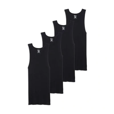 Image of Jockey Men&#039;s T Shirts 100% Cotton A Shirt Tank 4 Pack, Black, l