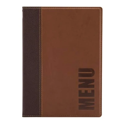 Image of Securit Trendy Range A5 Menu Holder with 1 Double Insert, Light Brown
