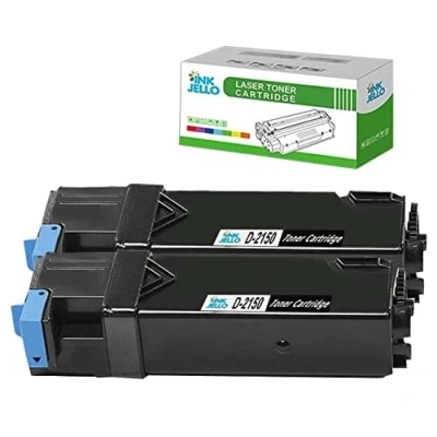 Image of InkJello Compatible Toner Cartridge Replacement for Dell 2150cdn 2150cn 2155cdn 2155cn (Black, Double Pack)