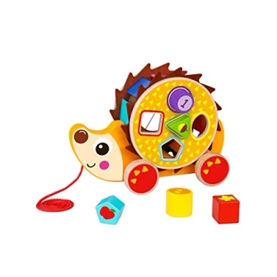 Image of abgee 921 TKE011 EA Wooden Pull Along Hedgehog, Various