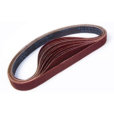 Image of STEBRUAM Sanding Belts 25 X 762 mm,3 Each of 80/120/150/240/400 Mix Grits Belt Sander Belts, compatble with for Grinding,Sharpening and Derusting (15 Pack)