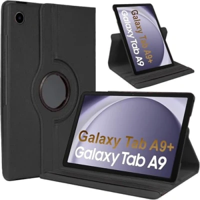 Image of Cover for Samsung Galaxy Tab A9 Plus 11 inch Case Cover, 360 Rotatable Smart Flip A9+ (BLACK)