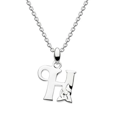 Image of Heritage Sterling Silver Celtic Initial H Necklace of Length 45.7cm