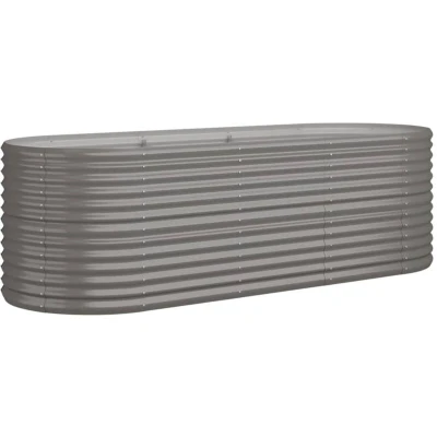 Image of vidaXL Garden Raised Bed Powder coated Steel 224x80x68 cm Grey