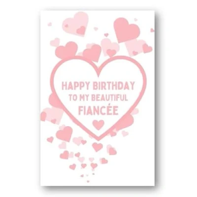 Image of Second Ave Fiancee Pink Hearts Love Cute Happy Birthday Card Greetings For Her