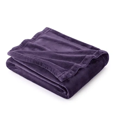 Image of Bedsure Fleece Blanket Sofa Throw Versatile Fluffy Soft for Bed and Couch Throw/Single, Purple, 130x150cm