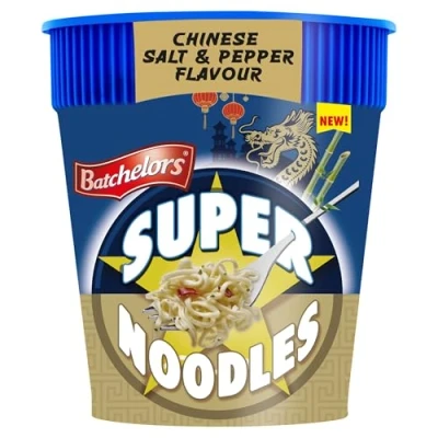 Image of Batchelors Super Noodles Chinese Salt &amp; Pepper Chicken Flavour, Instant Snack Ready in 4 Minutes, 75 g Pot (Pack of 1)