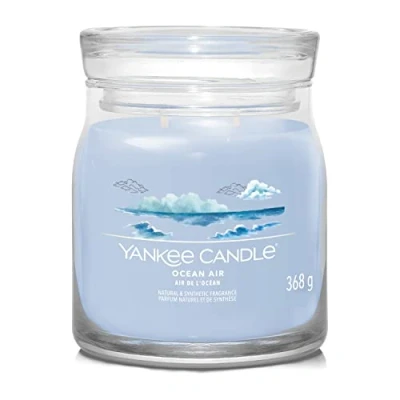 Image of Yankee Candle Signature Scented Ocean Air Medium Jar with Double Wicks Soy Wax Blend Long Burning Perfect Gifts for Women (1630018E)