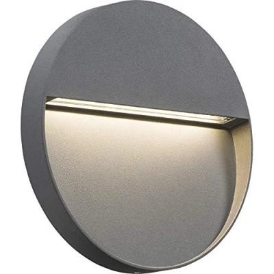 Image of KnightsBridge 230V IP44 5W LED Round Wall/Guide light Grey