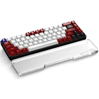 Image of Attack Shark 68 Keys CNC Acrylic Wrist Rest, Ergonomic Keyboard Palm Rest,60 Percent Layout, Portable Anti Slip Clear Frosted Hand Rest