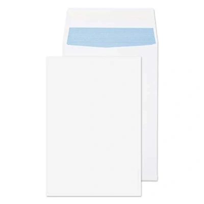 Image of Blake Purely Packaging C4 324 x 229 25 mm 140 gsm Gusset Pocket Peel &amp; Seal Envelopes (9000) White Pack of 125