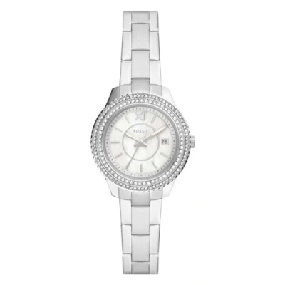 Image of Fossil Watch for Women Stella, Three Hand Date Movement, 30 mm Silver Stainless Steel Case with a Strap, ES5137