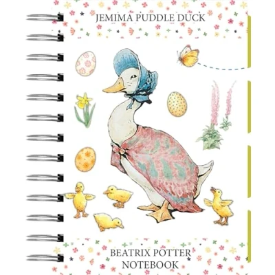 Image of Robert Frederick Beatrix Potter A5 Tabbed Wiro Hardback Notebook (Jemima Puddle Duck)