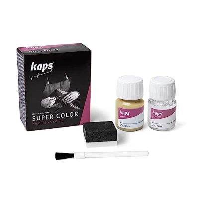 Image of Dye With Primer For Natural And Synthetic Leather Shoes, Kaps Super Color Preparer, 137 Cream, 25ml 0.85 fl. Oz.