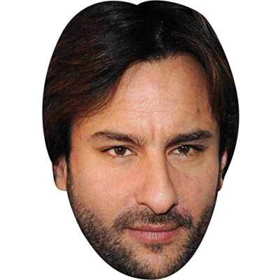 Image of FoxyPrinting Saif Ali Khan Bollywood Celebrity Cardboard Party Face Mask Fancy Dress