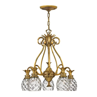Image of Hinkley Plantation 5 Light Chandelier Burnished Brass