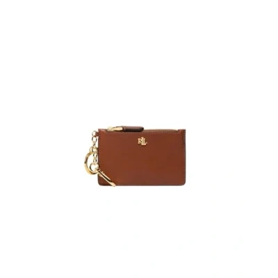 Image of Lauren Ralph ZIP CARD CASE Small Wallet, Women&#039;s, Size: One Size, Brown
