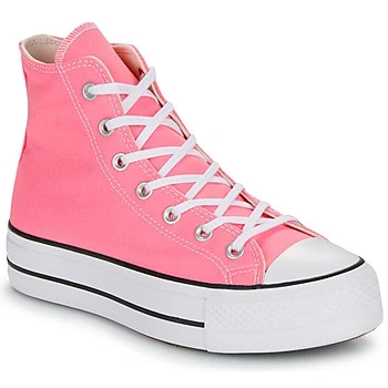 Image of Converse Chuck Taylor ALL STAR LIFT Platform Hightop trainers, Women&#039;s, Size: 6, Pink/white/black Textile
