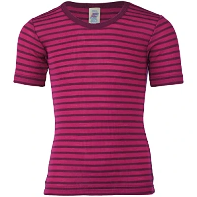 Image of Engel Natur, Children&#039;s Vest Short Sleeve, 70% Wool 30% Silk (4 6 Years EU 116, Raspberry/Orchid)