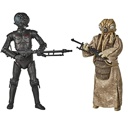 Image of Star Wars The Black Series 4 LOM and Zuckuss Toys 15 cm Scale Empire Strikes Back Collectible Figures 2 Pack, Ages Up