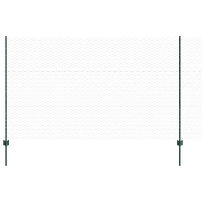 Image of vidaXL Fence Posts 5 pcs U Channel Green 140 cm Steel