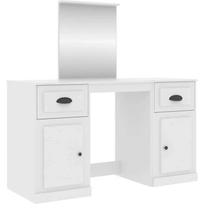 Image of vidaXL Dressing Table with Mirror White 130x50x132.5 cm