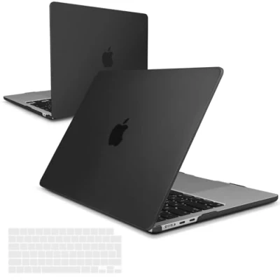 Image of iNeseon Case Compatible with 2022 2024 MacBook Air 13.6 inch M3 A3113 M2 A2681, Plastic Slim Hard Shell Cover + Keyboard for 13.6, Black
