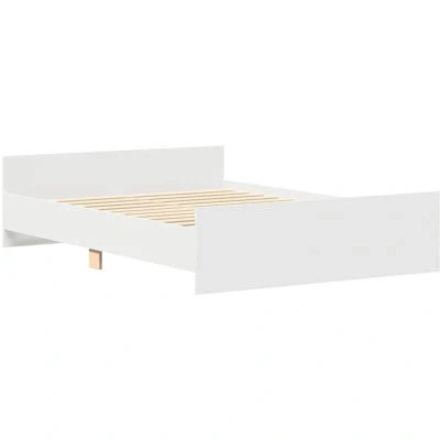 Image of vidaXL Bed Frame without Mattress White 150x200 cm King Size