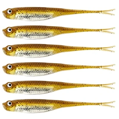 Image of QualyQualy Soft Plastic Swimbaits Jerk Bait Lures Pike Lure Shad Minnow Dropshot Saltwater Freshwater Fishing For Perch Trout Bass 7.5cm/6pcs 5#