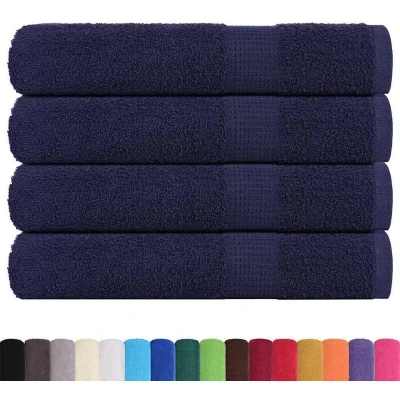 Image of vidaXL Towels 4 pcs Navy Blue 100x200 cm 360 gsm 100% Cotton