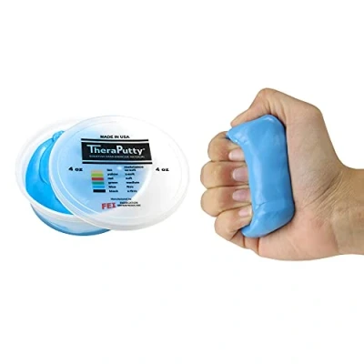 Image of CanDo TheraPutty Antimicrobial Therapeutic modelling clay 4 oz blue (strong)
