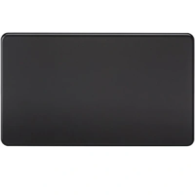 Image of KnightsBridge Screwless 2G Blanking Plate Matt Black