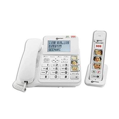 Image of Geemarc Amplidect 295 Combi Photo Loud Corded and Cordless Phone with Answering Machine Customisable Buttons for Elderly Low to Medium Hearing Loss Aid Compatible UK Version